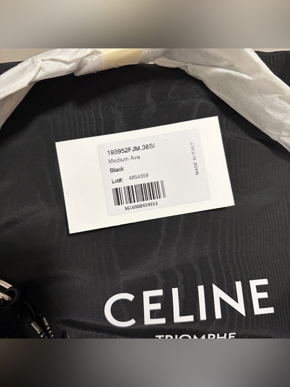 Celine Ava Triomphe Strass Velvet Shoulder Bag - Picture 3 of 11